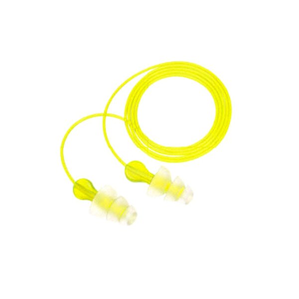 EARPLUGS,TRI-FLANGE,DISPOSABLE W/ CORD,NRR 26, 100/BX - Cordless Earplugs